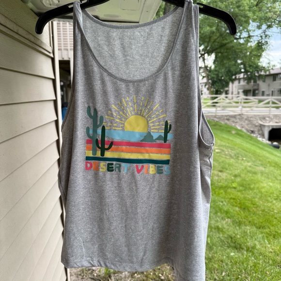 Joy Spun Women's Print Gray Tank Top XL - Picture 1 of 3